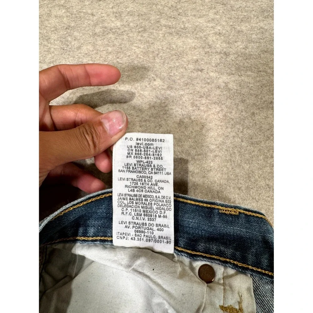 Vintage Levis 501 Original Straight Jeans Men 36x32 Blue Denim Cotton Button Fly